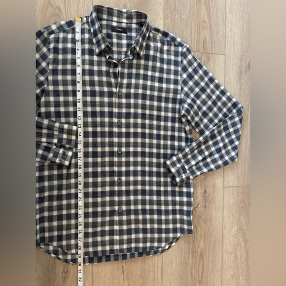 Theory Black and White Plaid Button Down Shirt 🖤⌚️📓 - Picture 3 of 7